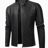 Elegancka Męska Kurtka Skórzana Motocyklowa