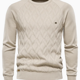 Męski sweter z wzorem w kratę V2