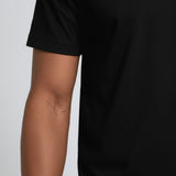 Merceryzowany T-shirt Slim-Fit – Czarny