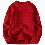 Sweter w splot kablowy
